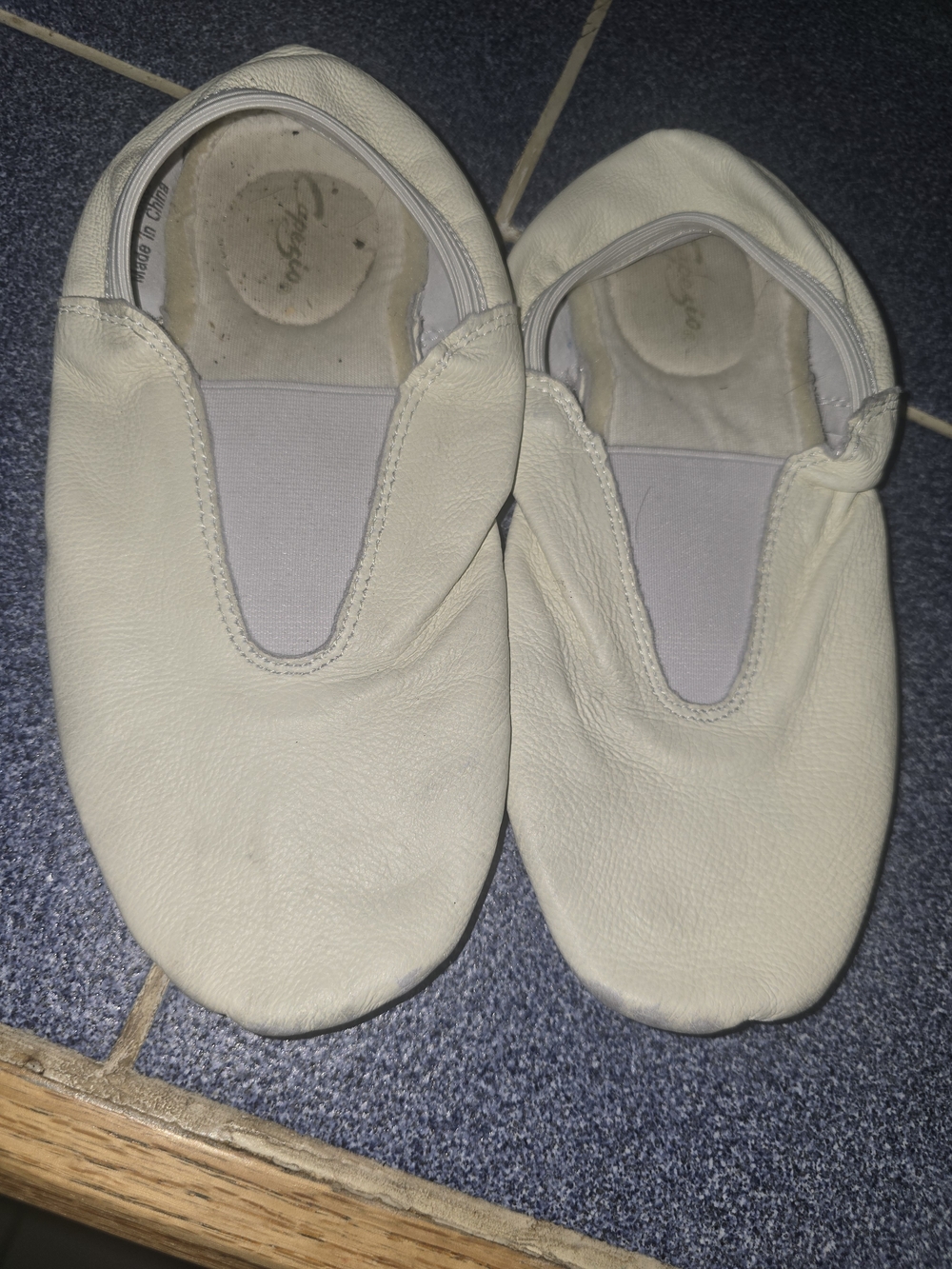Capezio Cream Leather Ballet Slip-Ons for Kids